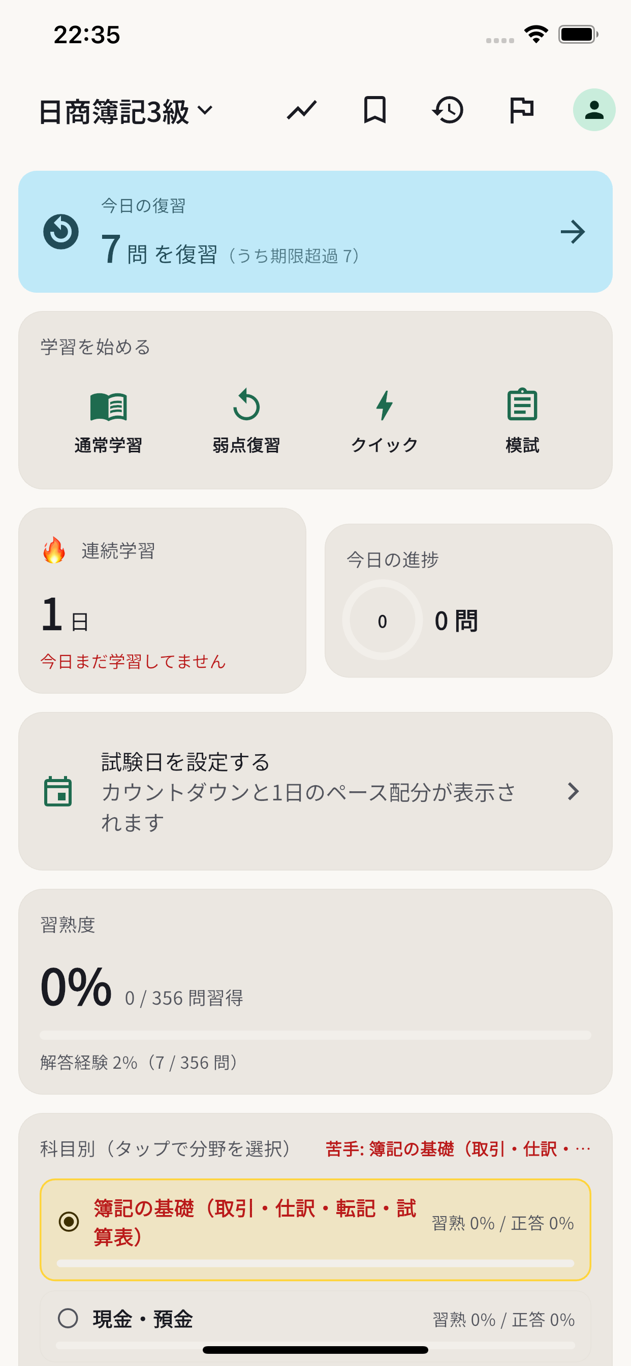 ダッシュボード画面